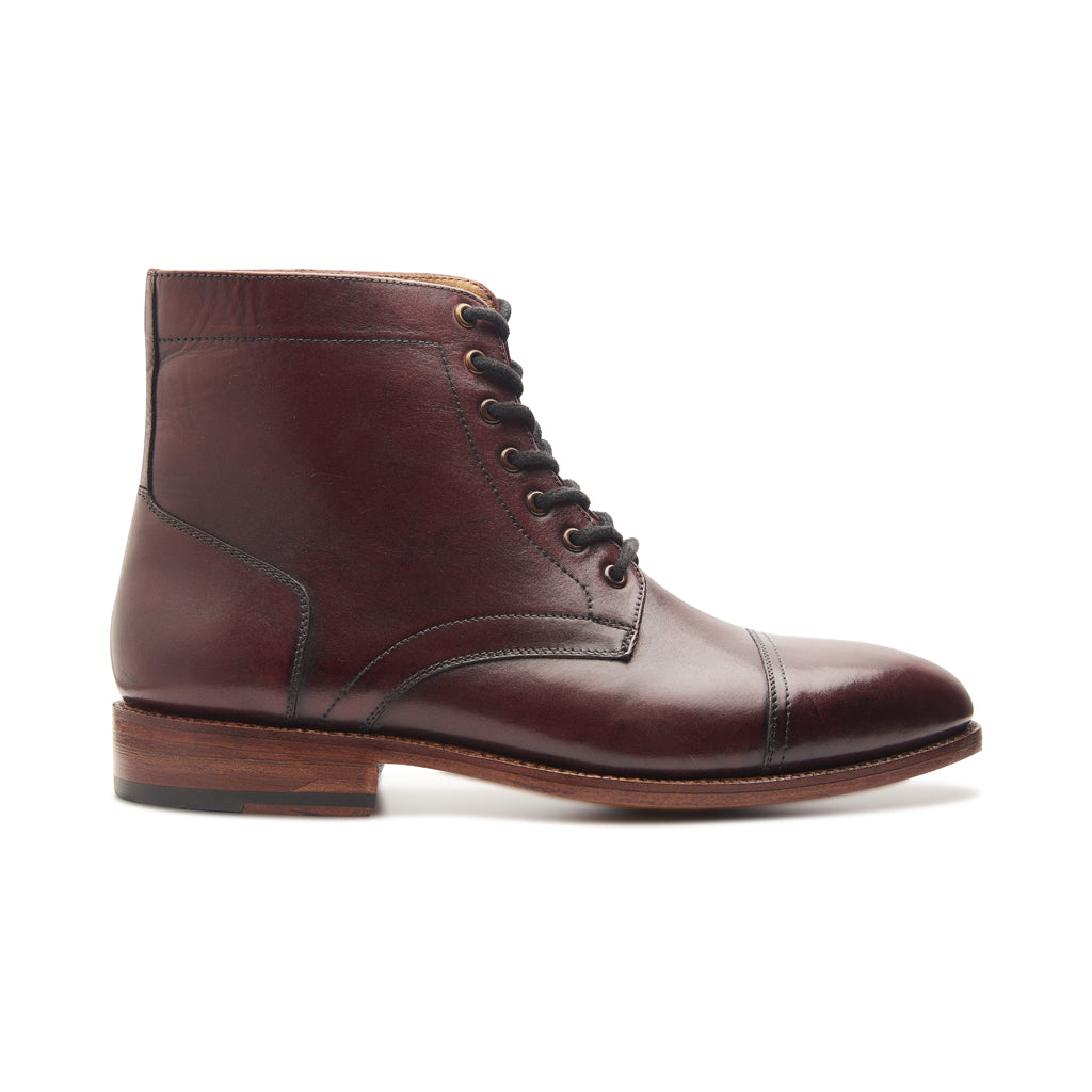 Henry Goodyear Welted Cap Toe Derby Boot Bordeaux