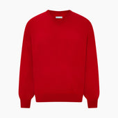 Red Fine Merino V Neck Jumper