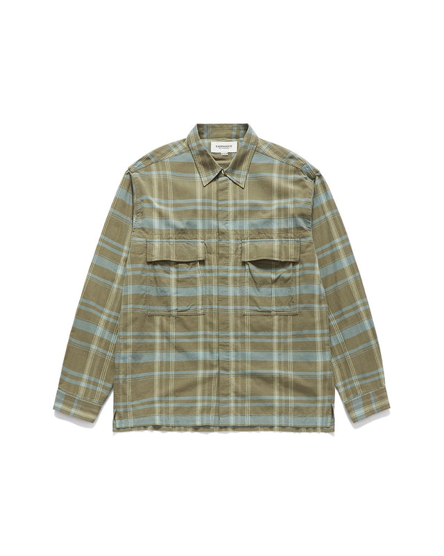 ARMY FIELD SHIRTS / BEIGE BLUE CHECK