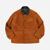 SUEDE FRENCH CAR COAT - CAMEL