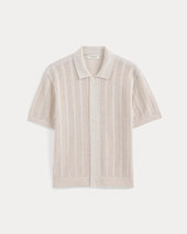Textured Knit Resort Shirt | Heathered Oat