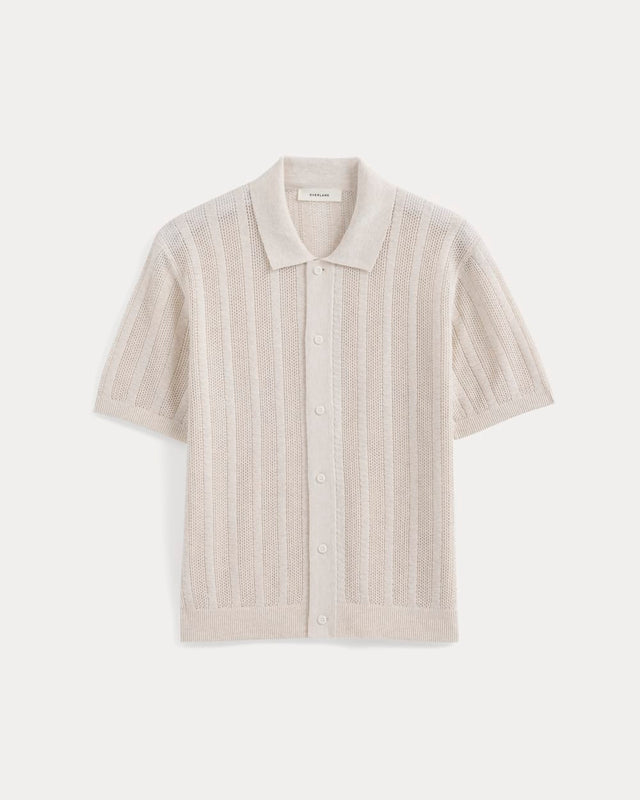 Textured Knit Resort Shirt | Heathered Oat