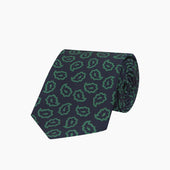 And Green Petal Paisley Silk Tie