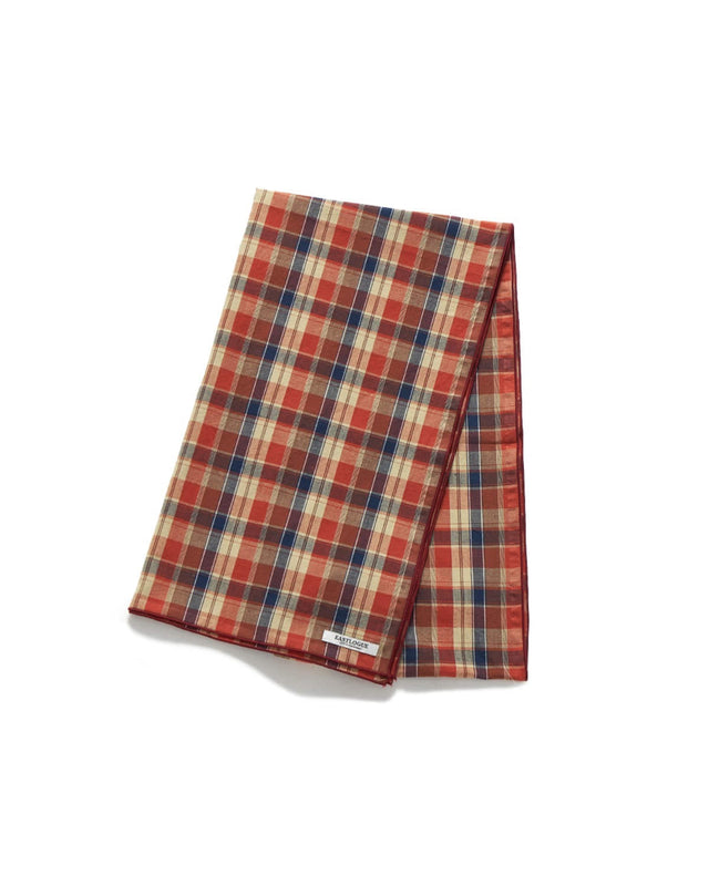 PATTERN SCARF / ORANGE BLUE CHECK