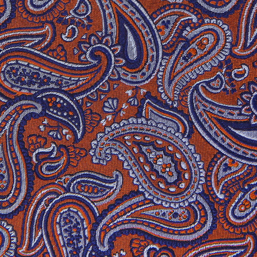 Paisley Jacquard Bespoke Silk Tie Rust