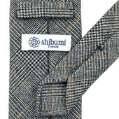 Glencheck Wool Tie Grey Hand Rolled