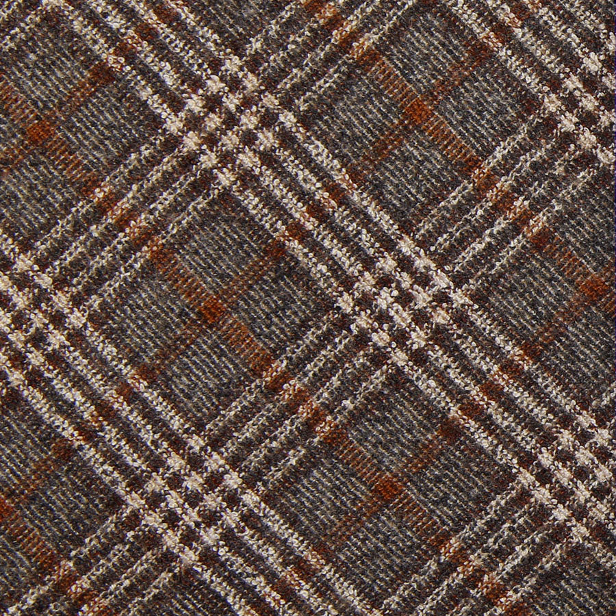 Vintage Checked Wool Bespoke Tie Brown Beige