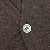 Merino Wool Sleeveless Cardigan Hazelnut