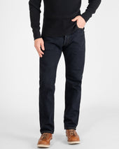 21oz Selvedge Denim Relaxed Tapered Cut Jeans - Indigo Overdyed Black