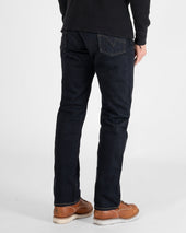 21oz Selvedge Denim Relaxed Tapered Cut Jeans - Indigo Overdyed Black