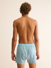 Men S Classic Fit Boxers Amalfi Cotton Batiste Aqua Stripe