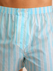 Men S Classic Fit Boxers Amalfi Cotton Batiste Aqua Stripe