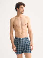 Men S Classic Fit Boxers Barker Cotton White Check