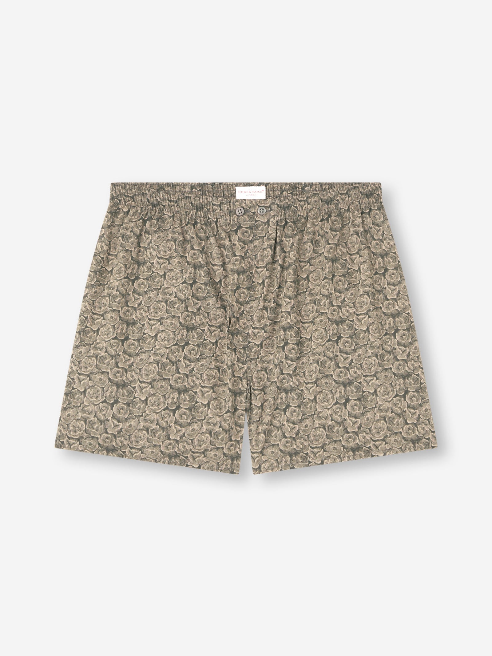 Men S Classic Fit Boxers Cotton Batiste Camo Green Rose Print