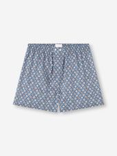 Men's Classic Fit Boxers Cotton Batiste Blue Multicolor Diamond Print