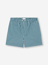 Men S Classic Fit Boxers Royal Cotton White Stripe