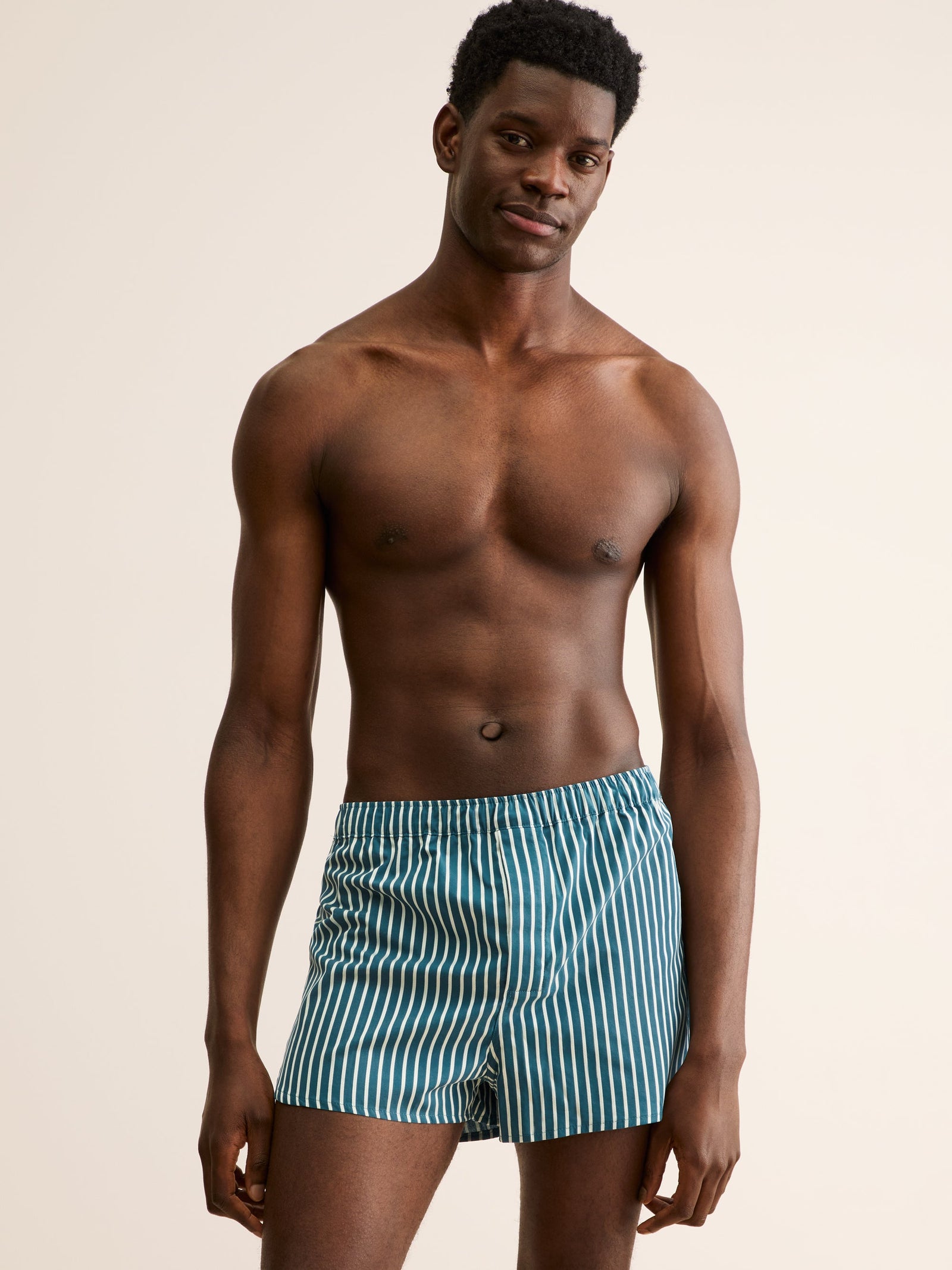 Men S Classic Fit Boxers Royal Cotton White Stripe