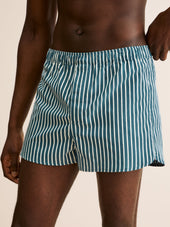 Men S Classic Fit Boxers Royal Cotton White Stripe
