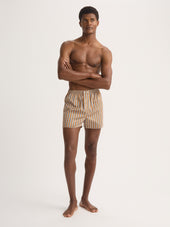 Men's Classic Fit Boxers Wellington Cotton Brown and Blue Multicolor Stripe