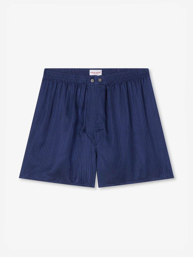 Men's Classic Fit Boxers Woburn Silk Navy Stripe