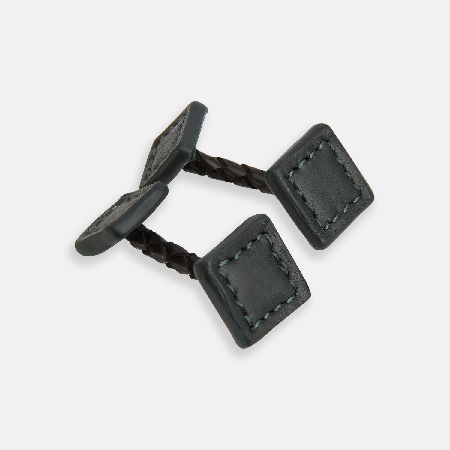 Green Leather Cufflinks