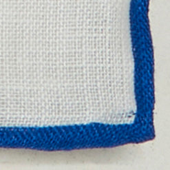 Linen Pocket Square With Contrast Edge In