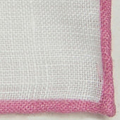 Linen Pocket Square With Contrast Edge In Pink