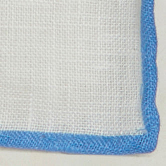 Linen Pocket Square With Contrast Edge In