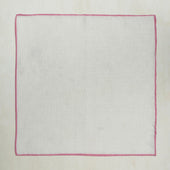 Linen Pocket Square With Contrast Edge In Pink