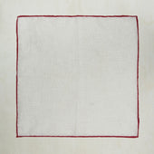 Linen Pocket Square With Contrast Edge In Red