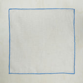 Linen Pocket Square With Contrast Edge In