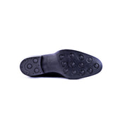 Oxford Boots With Straigt Toe Box In A Bison Grained Leather Combo