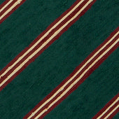 Textured Silk Tie With Diagonal Stripe in Green and Red