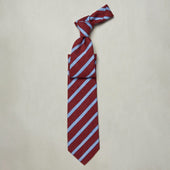 Textured Silk Tie With Diagonal Stripe In And Sky