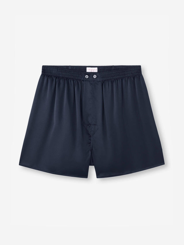 Men's Classic Fit Boxers Bailey Silk Navy