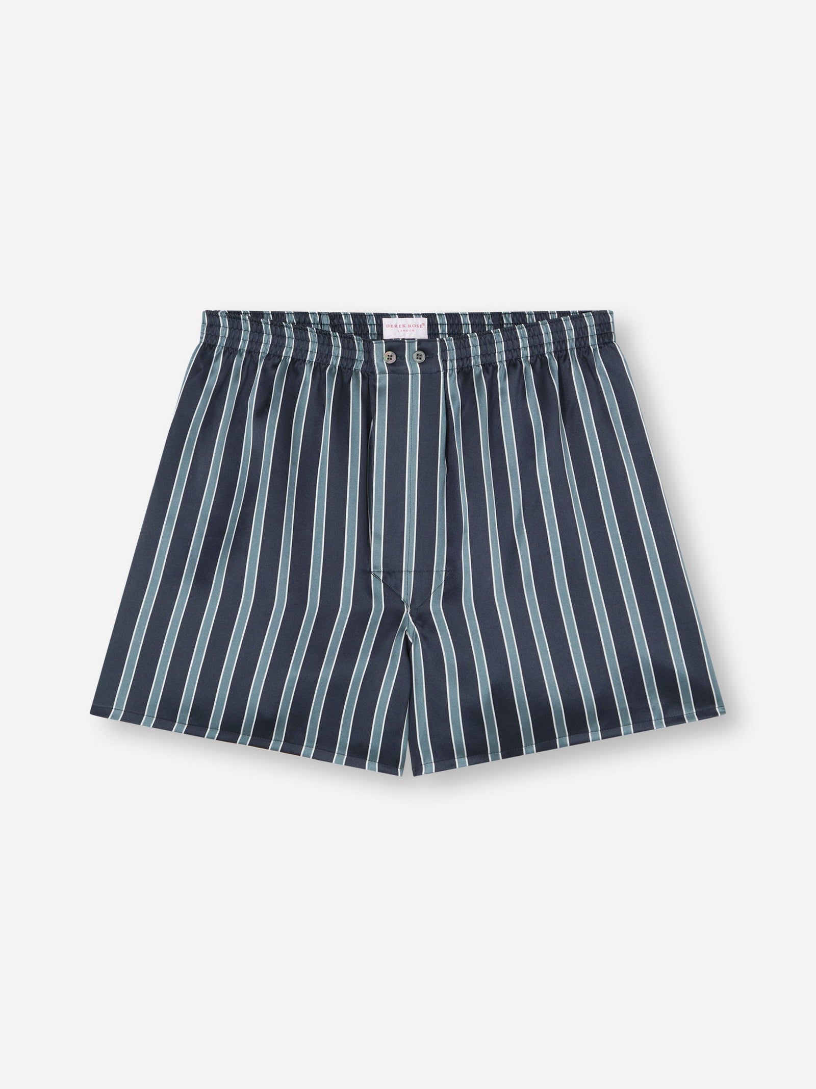 Men's Classic Fit Boxers Silk Navy Blue & Blue Stripe