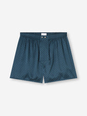 Men S Classic Fit Boxers Silk London Geo Cross Teal