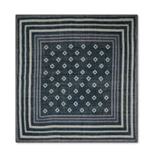 Navy Box Print Pocket Square