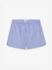 Men's Modern Fit Boxers Amalfi Cotton Batiste Blue