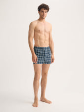 Men S Modern Fit Boxers Barker Cotton White Check