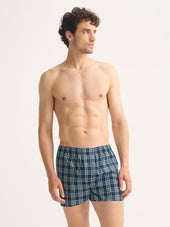 Men S Modern Fit Boxers Barker Cotton White Check