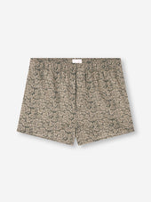 Men's Modern Fit Boxers Cotton Batiste Camo Green Rose Print