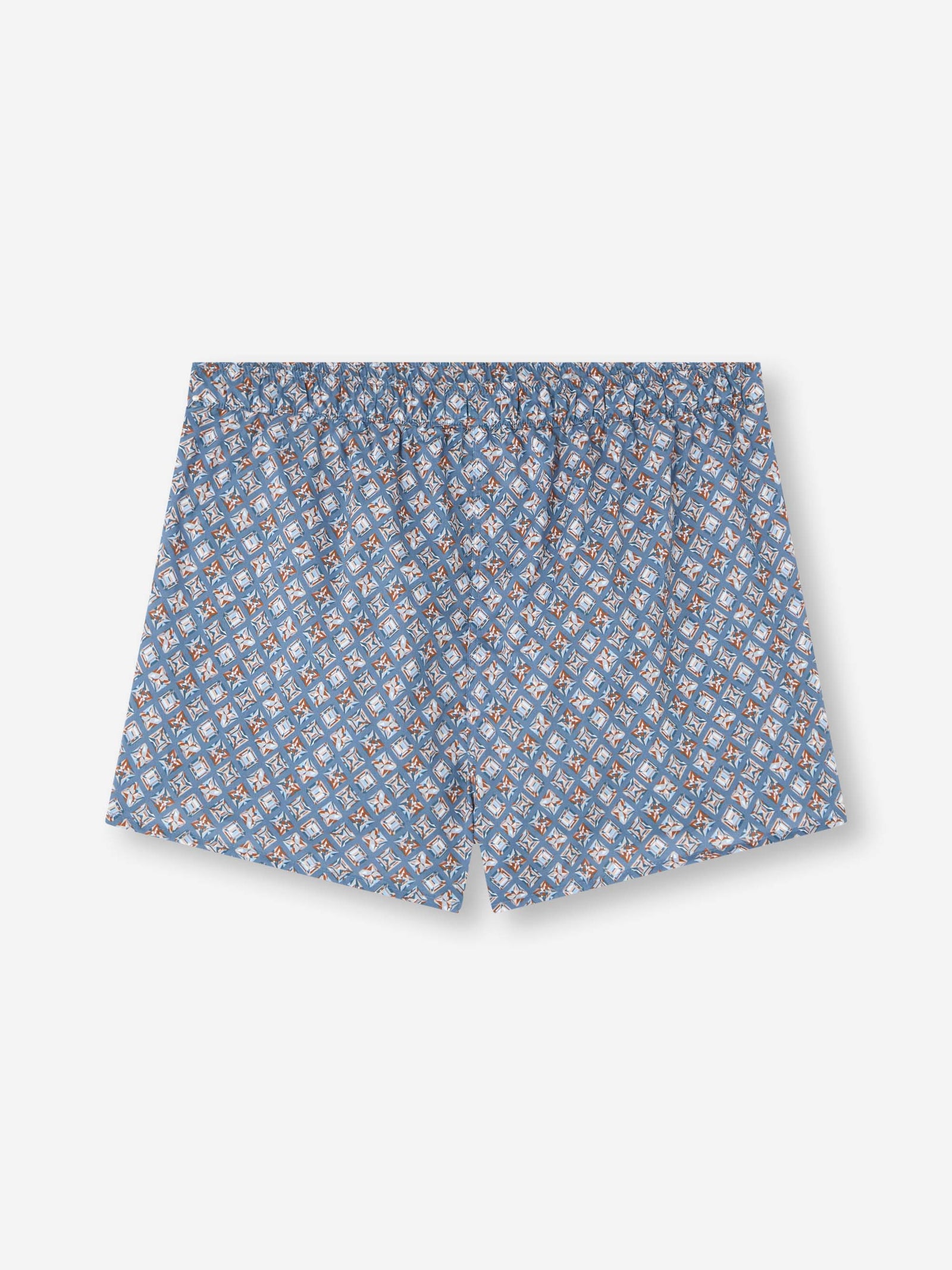 Men's Modern Fit Boxers Cotton Batiste Blue Multicolor Diamond Print