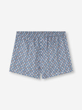 Men's Modern Fit Boxers Cotton Batiste Blue Multicolor Diamond Print