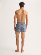 Men's Modern Fit Boxers Cotton Batiste Blue Multicolor Diamond Print