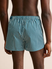 Men S Modern Fit Boxers Royal Cotton White Stripe