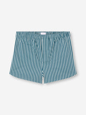 Men S Modern Fit Boxers Royal Cotton White Stripe