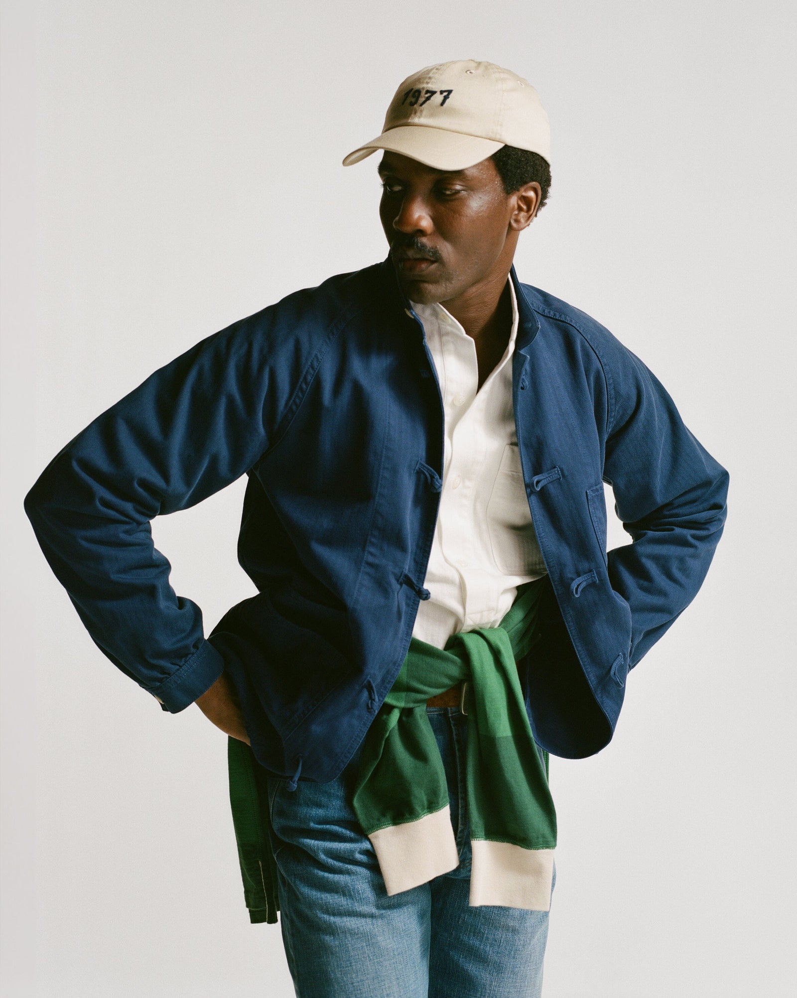 Herringbone Cotton Artist Chore Jacket