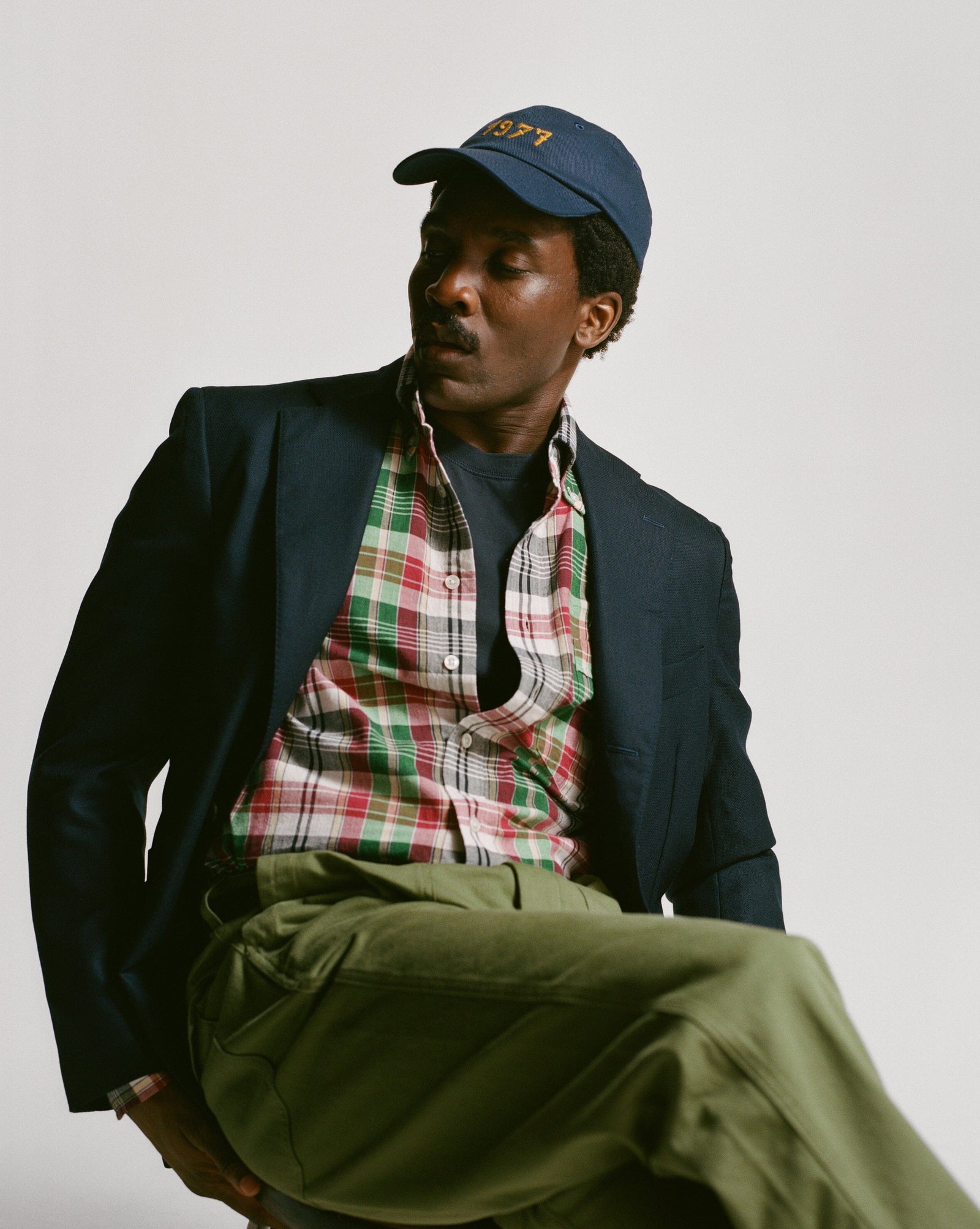 Green And Burgundy Madras Check Cotton Button Down Shirt