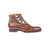 Button Boots With Hand Stained Patina